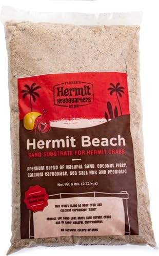 Fluker's All Natural Premium Hermit Crab Sand Substrate, Sand Mixture with Coconut Fiber, For Hermit Crab Tanks, 6 lbs. - size: 6 LBS