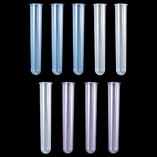9 Pcs Test Tubes, Plastic Plant Propagation Station Silicone Molds Transparent Tubes, Flowers Acrylic Test Tubes Round for Casting Mold - color: 3 Blue+3 Purple+3 Transparent