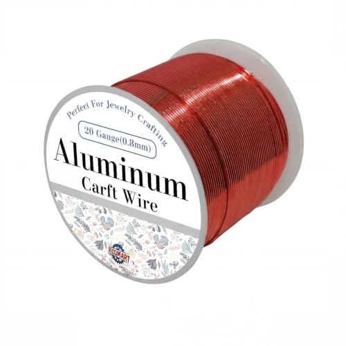 20 Gauge Aluminum Craft Wire Red 426FT 0.8mm, Jewelry Making, Flexible Bendable Armature Wire for Sculpting, Floral Crafts, Metal Wire Wrapping, DIY Art Projects & Wreath Making - color: Red, size: 20gauge