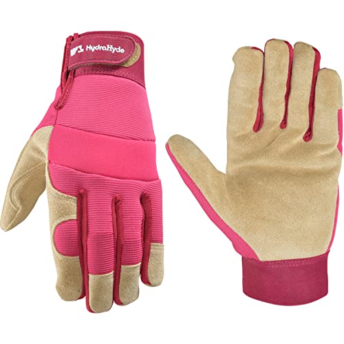 Wells Lamont Women's HydraHyde Hybrid Split Leather Work Gloves, Medium - size: Medium