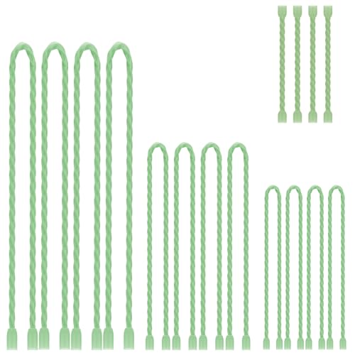16Pcs 3-24inch Silicone Cable Ties Reusable Steel-Core Silicone Twist Cable Tie Straps for Bundling and Organizing Colorful Bendable Holder Strap for Indoor and Out All Purpose, Green - color: Green, size: 3-24 Inch