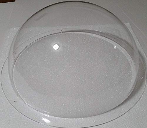Acrylic Dome/Plastic Hemisphere - Clear - 12" Diameter, 3/4" Flange with Pre-Drilled Holes - size: 12" with Holes