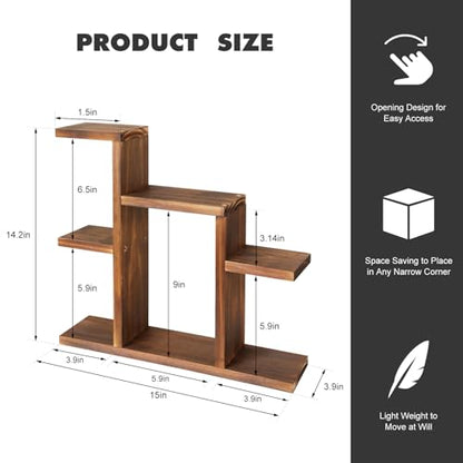 Small Desk Plant Stand 7 Tiers Window Sill Plant Shelf Tabletop Wood | Succulent Stand Desktop Flower Pot Stand Holder Plant Rack for Windowsill Desktop Window Ledge Countertop Narrow Space