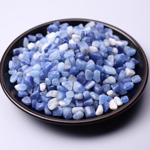 Polished Blue Aventurine Crystal Chips 200 Pcs - 0.3" 10 oz Tumbled Stone Chips Crushed Sea Glass Stones Healing Reiki Crystal Making Home Decoration - color: Blue Aventurine, size: 0.3"