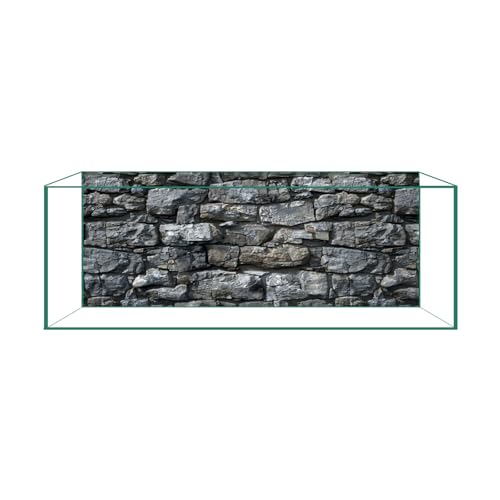 Aquarium Background Film, Static Cling, Glue-Free, Gray Rock, 19.6" H×59" W - color: Gray Rock, size: 19.6 X 59 Inches