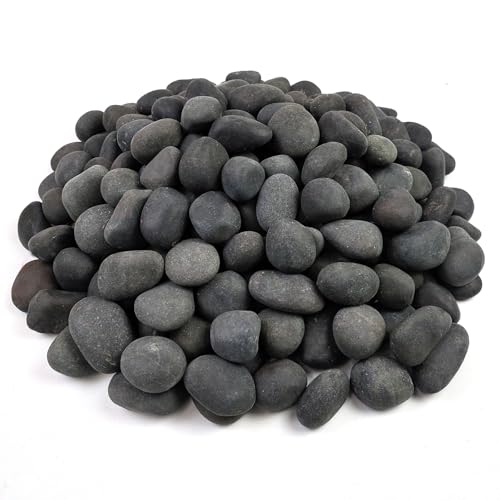 FANTIAN 20 lbs Black River Rocks for Landscaping, 1-2 Inch Natural Stones | Decorative Black Pebbles for Indoor Planters Aquarium Outdoor Garden Walkways Paving and Yards - color: Black, size: 20 lbs, 1-2 Inch