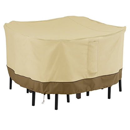 Classic Accessories Veranda Water-Resistant 66 Inch Square Patio Bar Table & Chair Set Cover, Outdoor Table Cover - size: 66"L x 66"W x 34"H