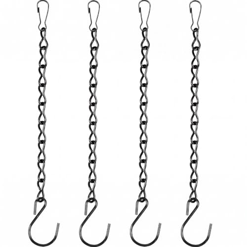 Outus 4 Pack 23.6 Inch Black Hanging Chain for Bird Feeders, Planters, Lanterns, Wind Chimes, Decorative Ornaments and Birdbaths Basket Extender Chain Outdoor Indoor - color: Black, size: 23.6 Inch