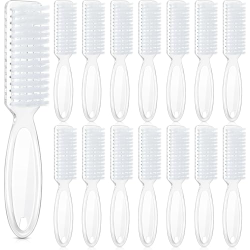 Patelai 15 Pieces Nail Brush Handle Grip for Fingernail Toe Scrub Cleaning | Scrub Design for Manicure Pedicure Care, Mini Tools for Toenail Dirt Removal, Plastic Handles for Comfortable Grip Control - color: Clear