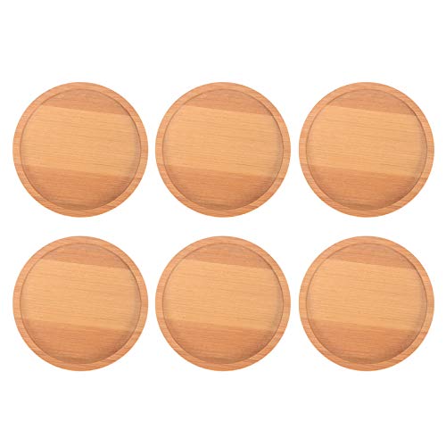 2Krmstr 6 Pack Round Bamboo Tray for Plants, 4 Inch Planter Pot Bamboo Saucer, Succulent Pot Holder Drainage Tray for Indoor & Outdoor Plants Flower Pot Drip Trays 201101YF55-3[JPHTM]#2664