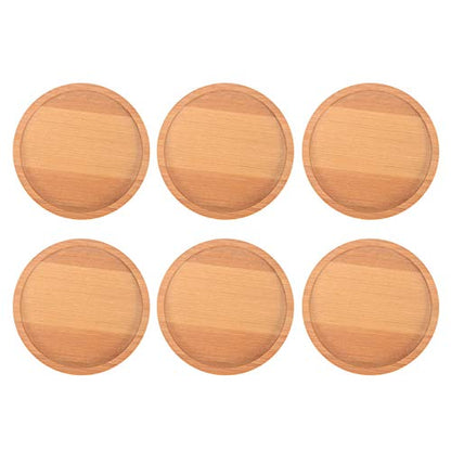 2Krmstr 6 Pack Round Bamboo Tray for Plants, 4 Inch Planter Pot Bamboo Saucer, Succulent Pot Holder Drainage Tray for Indoor & Outdoor Plants Flower Pot Drip Trays 201101YF55-3[JPHTM]#2664