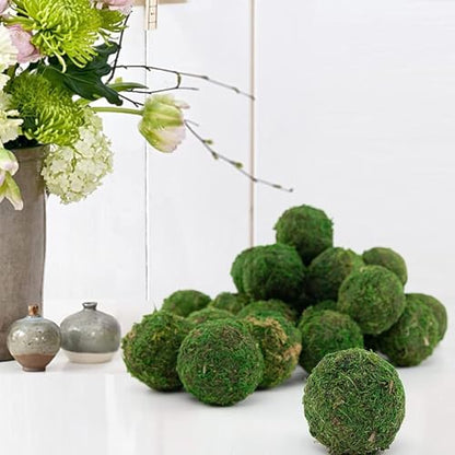 6pcs Moss Balls Decorative Faux Green Dried Artificial Moss Balls for Centerpiece Bowls for Home Garden Wedding Party Decor (3.5"-Set of 6) - size: 3.5"(6pcs)