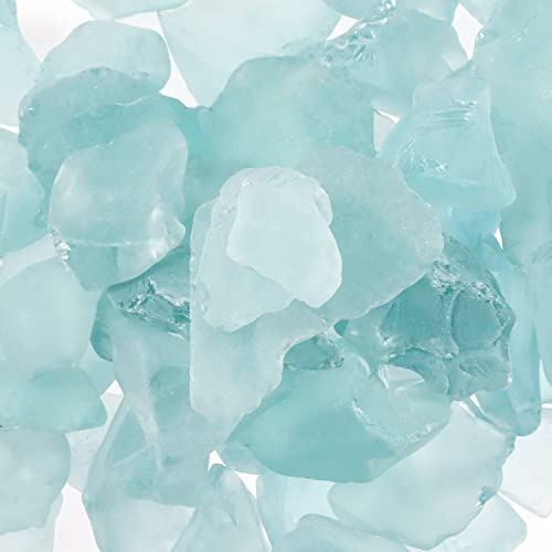 5LB Frosted Sea Glass Vase fillers Crushed Glass, Sea Glass Decor Ideal for Christmas DIY Craft, Aquarium Gravels, Home Decor Crushed Sea Glass Pieces for Beach Wedding, 0.7-3 Inch Turquoise - color: Turquoise