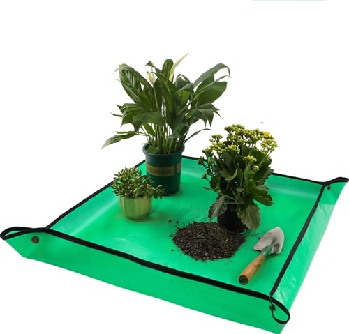 Repotting Mat for Indoor Plant Transplanting Control Mess, 26.8"X26.8" Waterproof Succulent Potting Mat Square Planting Tray Soil Change Mat Gardening Gifts for Plant Lovers