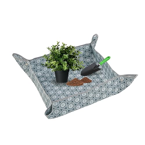 Heavy-Duty Waterproof – Indoor Plant Transplanting & Mess Control Mat, Thick Succulent Potting Tray for Soil Change, Spill-Proof Gardening & Pet Grooming Mat (S - 26.8"X26.8") - size: S - 26.8"X26.8"