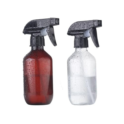 Teyssor Spray Bottles Water Spray Bottle - BPA Free - 10 oz/300 ml Plastic Refillable Containers Fine Mist Small Spray Bottle with Adjustable Nozzle for Hair, Cooking, Cleaning - color: Clear+Brown