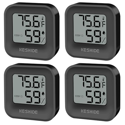 Digital Hygrometer Thermometer for Room Temperature Humidity Meter Indoor Thermometer Accuracy Calibration LCD Temperature Sensor, Bedroom, Baby Room, Office, Greenhouse, Cellar