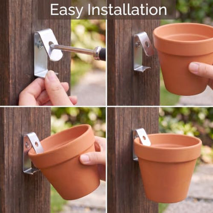Tosnail 20 Pack Metal Flower Pot Clips, Holds 5" to 8" Standard Terra Cotta Clay Flower Pot