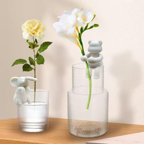 Climbing Elephant Friends Plant Supports for Hydroponics & Sprouts (4P Green+White) - color: 4Pcs（Green+White)