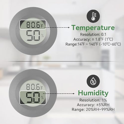 Atogou 3-Pack Mini Hygrometer & Thermometer, Indoor Digital Humidity Meter | ℉/℃, Outdoor Gauge Temperature for Home, Office, Reptile, Car, Greenhouse, Lab, Terrarium, Cellar.. A01 Black - color: Black 3-pack