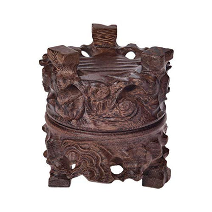 Oriental Asian Sandalwood Wood Vase Display Pedestal Stand