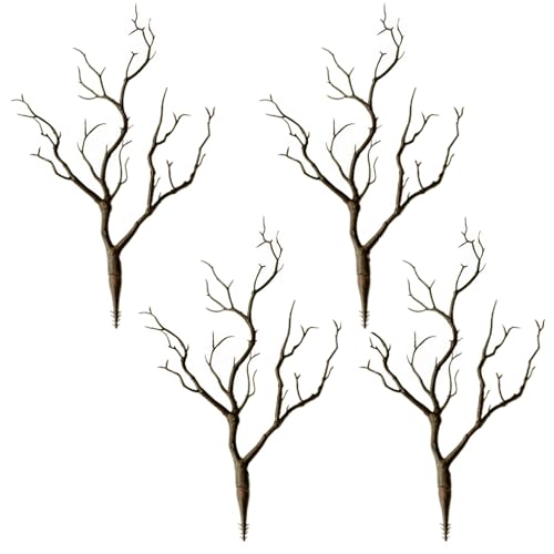 13.8 inches Artificial Coral Branches Fake Antler Branches Small Branches for Home Decoration Flower Arrangement Wedding Christmas Halloween Festival (Brown 4PCS) - color: Brown 4pcs