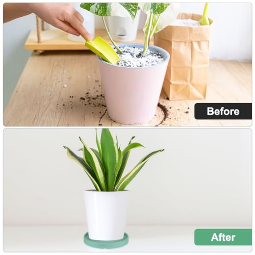 M METERXITY Ceramic Plant Saucer, 6.3 Inch Plant Water Catcher Tray, Plant Pot Saucers for Indoor/Outdoor Plants/Flower Drainage Drip Water Tray [Round Green Blue] - color: Green Blue