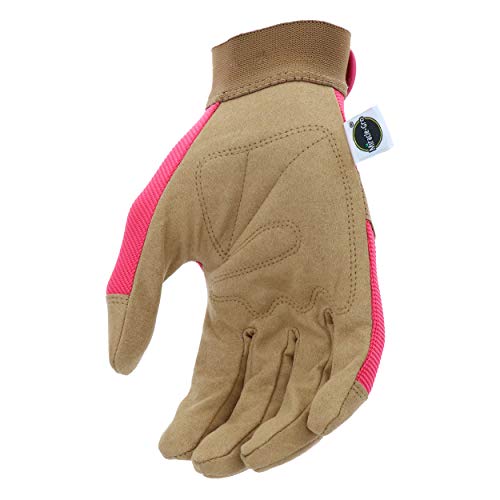 Miracle-Gro MG86205 General Utility Gloves – [Medium/Large], Synthetic Leather Padded Palm Gloves, Spandex Back, Adjustable Hook and Loop Wrist - size: Medium-Large