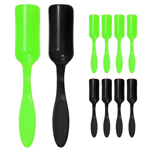 M METERXITY 10-Pack Mini Gardening Shovel Spoon, Plastic Garden Soil Scoops for Cultivation Digging Transplanting/Flower Planting/Plant Succulent, Colorful Small Gardening Tools [Black, Green] - color: Black, Green