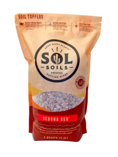 sol soils Sedona Red Soil Topper – Pink Quartz Decorative Rocks for Potted Plants, Succulents, Cactus, Houseplants, and More – Top Dressing for Water Retention & Pest Protection – 2 Quarts - color: Sedona Red, size: 2 Quarts
