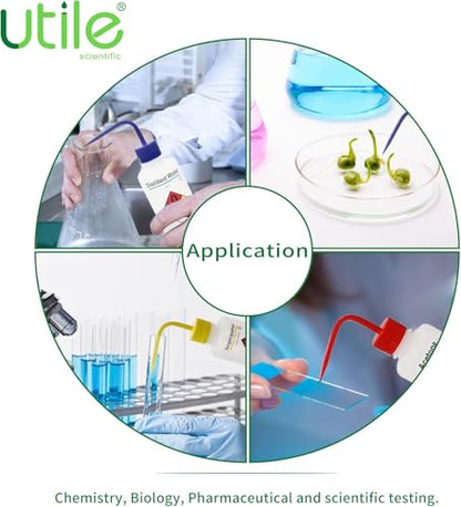 Utile 4pcs of Vol.500ml (16.9oz) Wash Bottles, Methanol Safety Wash Bottles, Narrow Mouth Squeeze Bottles,LDPE Material with PP Material Closure,5511.0371.4 - style: 4pcs of Methanol Wash Bottles
