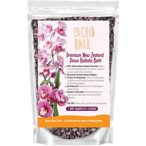 GARDENWISE Premium Orchid Bark for Potting Mix – Ready-to-Use Pine Bark for Indoor Plants, Orchid Repotting & Soil Mix Creation, Ideal Orchid Medium (1 Quart) - color: Orchid Bark, size: 1 quart