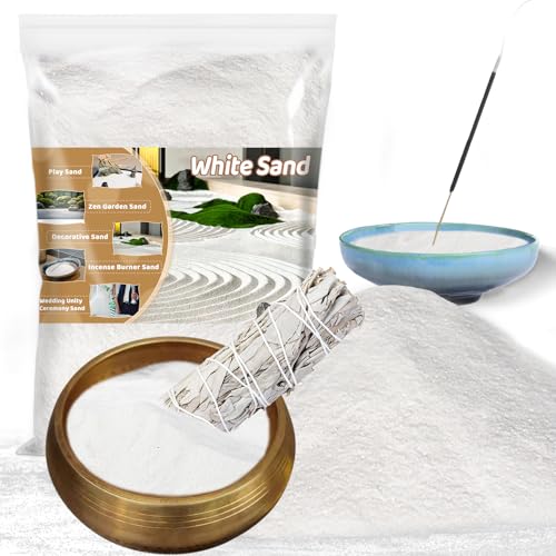 RAINFLOW 30oz Fine White Sand - Quartz Sand for Crafts & Decor | Decorative Sand for Aquarium Tank, Wedding Unity Ceremony, Zen Garden, Vase Filler & Incense Burner & Substrate - color: White, size: 30 OZ