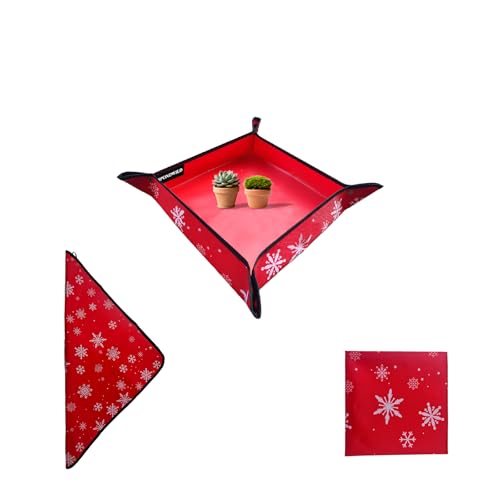 29.5"x29.5" Plant Transplanting Mat - Thickened Waterproof Potting Mat, Succulent Gardening Mat, Portable Repotting Mat for Mess Control, Indoor Outdoor Use (PVC-Red Snowflake) - color: Red Snowflake, size: 29.5" x 29.5" x 0.1"