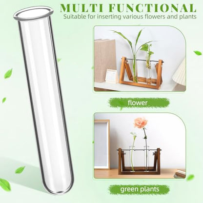 Kisangel 4pcs Plant Glass Test Tube, Clear Plant Propagation Tubes Hydroponic Glass Flower Vases for Home Garden Arrangement Water