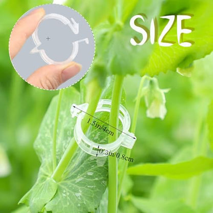 50pcs Plastic Support Clips - Tomato Clips for String Trellis, Grape Vine Clips for Garden Netting Climbing Plants, Secured Plastic Plant Clip for Fixing Stem and Vine (50, White)