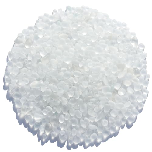 QYGL Sea Glass Stones - 0.55LB White Frosted Glass Pebbles Gemstones - color: White