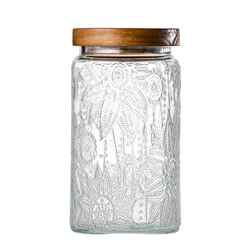 Adodeen Glass Storage Containers With Lids, Glass Jars With Lids, 32OZ - color: Sunflower-32oz