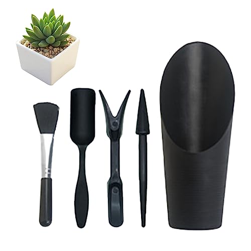 Mini Succulent Tools, 5Pc Succulent Planting Tools Kit for Indoor Planting, Succulent Gardening Tools for Digging, 2 Colors Shovel Scoop Bucket Spoon Brush Outdoor Plant Care (Pink)
