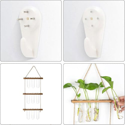 Plant Propagation Hanging Station, 3 Tier Wall Hanging Terrarium with Wooden Stand, Flower Vase Test Tube Glass Planter Stations for Hydroponic Cuttings, Home, Garden, and Office Decor