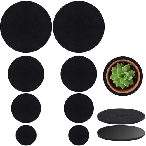Plant Coaster Mat Reversible(Fabric/Leather),8Pcs Plant Coasters 4 Sizes(4/6/8/10inch) Plant Coasters for House Plants Indoor & Outdoor,Household Products Absorbent/Waterproof(8pcs Set) - size: 4-6-8-10 Inch