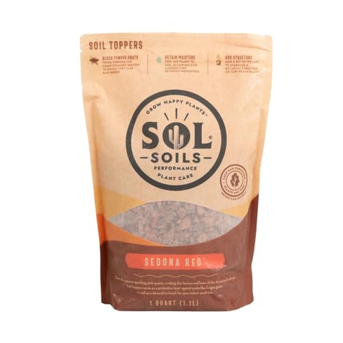 Sol Soils Sedona Red - Pink Quartz Decorative Rocks for Potted Plants, Succulents, Cactus, 1 Quart - color: Sedona Red, size: 1 Quart