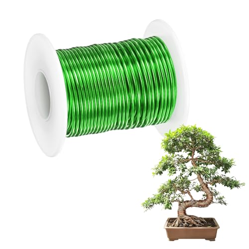 M METERXITY 1-Pack Bonsai Training Wire, 1.5mm x 49ft/15m Anodized Aluminum Bonsai Tree Wire for Fine Trunk/Gardening Branch/DIY Crafting [Green] - color: Green, size: 1.5mm x 49ft/15m