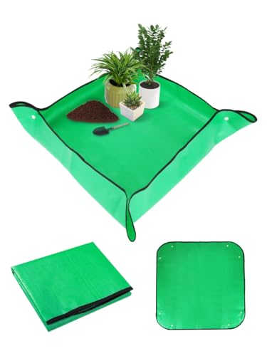 Extra Large Repotting Mat for Indoor Plant Transplanting and Mess Control Thickened Waterproof Potting Tray Foldable Potting Mat Portable Gardening Mat Garden Gifts(29.5"x 29.5") Green - size: 29.5 x 29.5 Inch, Green