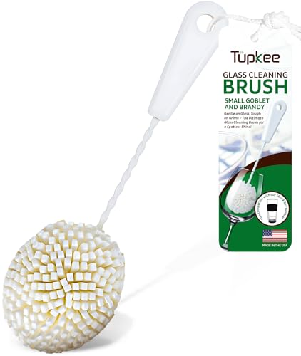 Small Glass Cleaning Brush, Soft Foam, Non-Scratch, Made in USA - size: Goblet & Brandy