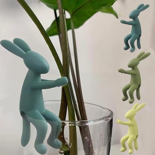 3 Pcs Rabbit Plant Stand & Plant Propagation Buddy Clips - color: 3 Mix