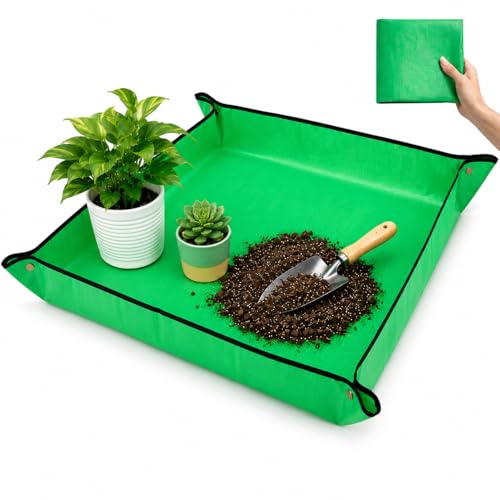 30" x 30" Repotting Mat for Transplanting & Potting Soil Mess Control | Waterproof Plant Potting Mat, Succulent Orchid Potting Tray for Plant Pots, Gardening Gifts Bonsai Tools - size: Medium 30" x 30"