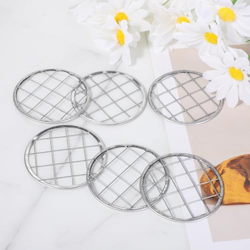 Metal Mason Jar Lid, 8 PCS Flower Jar Frog Lid Insert Floral Arrangement Supplies Floral Organizer Lids Insert with Square Grids Flower Arrangement Holder for Regular Mouth Mason Canning Jars - size: Small6.8cm