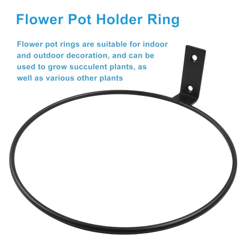 Piutouyar 8 Inch Wall Mounted Flower Pot Holder Ring Plant Hangers, 2 Pcs | Heavy Duty Metal Planter Hooks Bracket, For Hanging, For Garden, Indoor, Outdoor Use - size: 8 Inch
