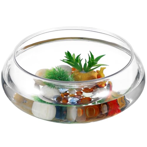 GANAZONO Clear Fish Bowl Vase Bubble Round Planter Terrarium Fish Bowl Aquatic Plant Pot Daffodil Pot Hydroponic Planter Tank Aquarium - size: 24.2x24.2cm